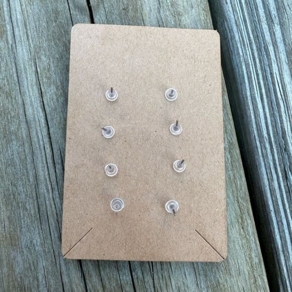 Teal Stars and Moon Stud Earring Set - Picture 3 of 4